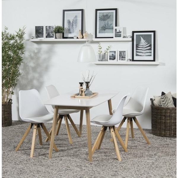 Krzesło Dima white/ dąb - ACTONA