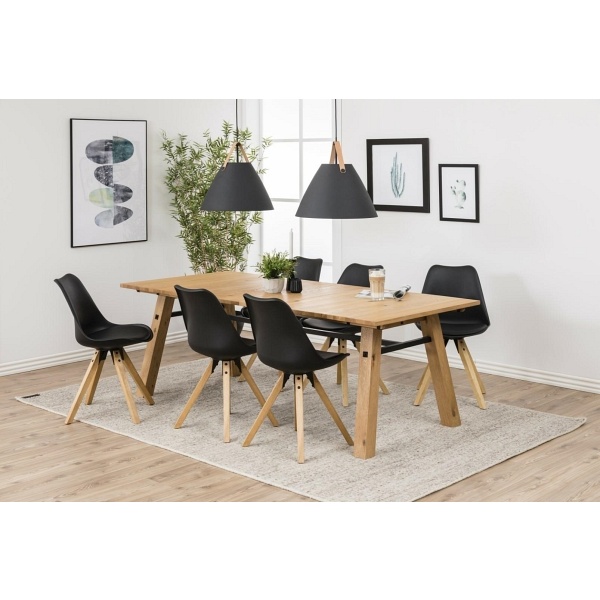 Krzesło Dima black/ dąb - ACTONA