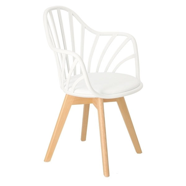 Krzesło Sirena z podłokietnikami białe - Intesi