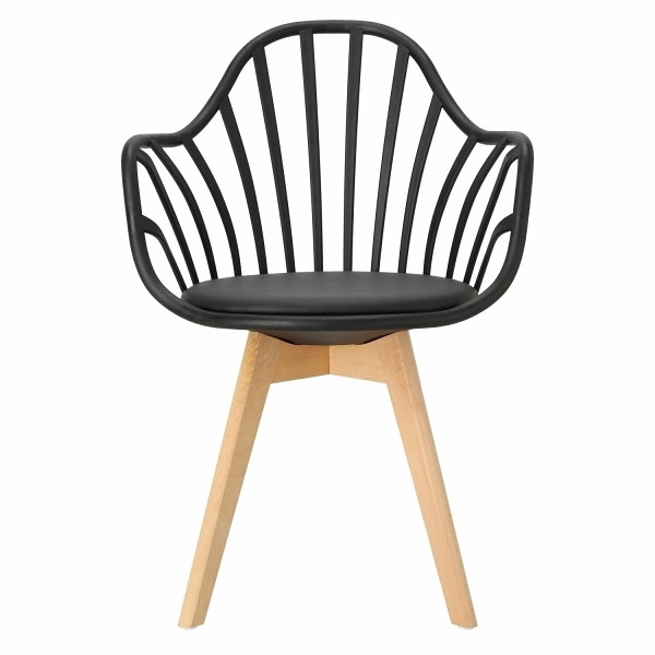 Krzesło Sirena z podłokietnikami czarne - Intesi