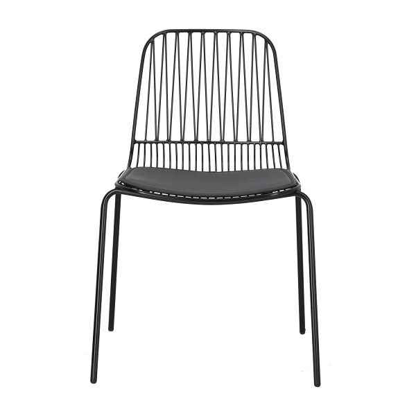 Krzesło Willy Black z poduszką PU - Intesi