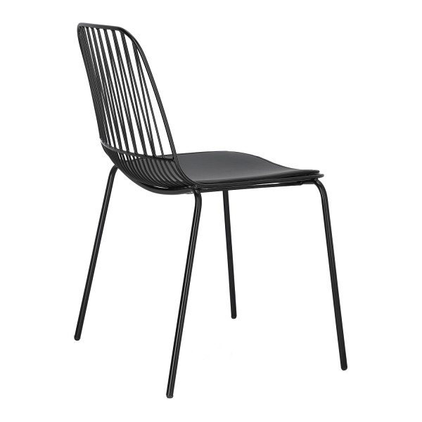 Krzesło Willy Black z poduszką PU - Intesi