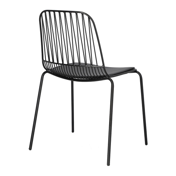 Krzesło Willy Black z poduszką PU - Intesi