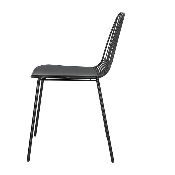 Krzesło Willy Black z poduszką PU - Intesi