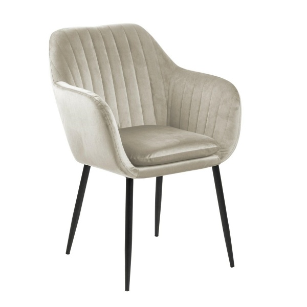 Krzesło Emilia Velvet sand /black - ACTONA