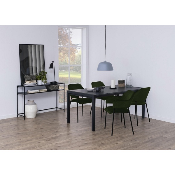 Krzesło Lima welurowe z podłokietnikami zielone - ACTONA