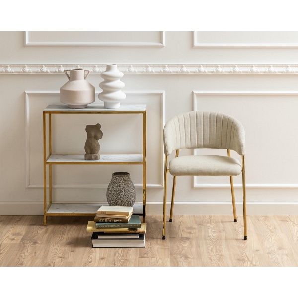 Krzesło Ann beżowe/złote - ACTONA