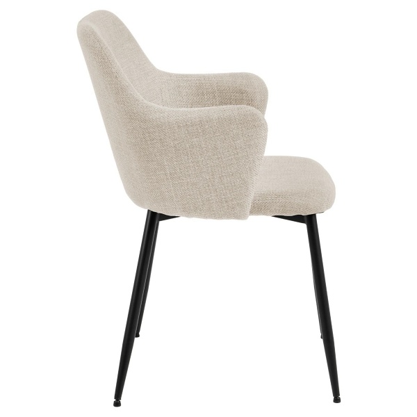 Krzesło Ilsa z podłokietnikami beżowe - ACTONA