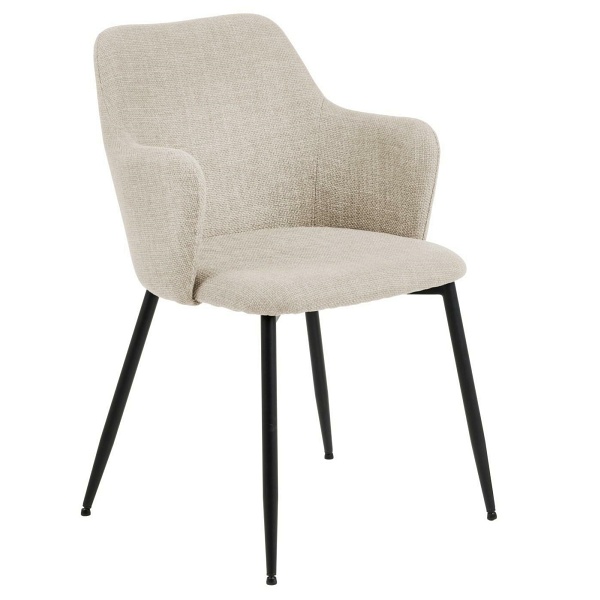 Krzesło Ilsa z podłokietnikami beżowe - ACTONA