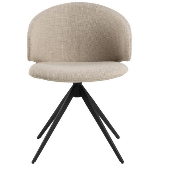 Krzesło Ella beżowe Basel 24, czarne nogi - ACTONA