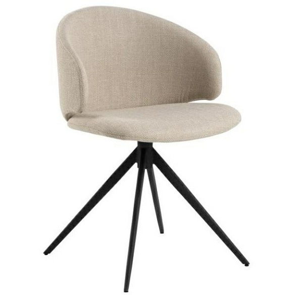 Krzesło Ella beżowe Basel 24, czarne nogi - ACTONA
