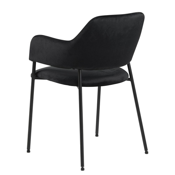 Zestaw 2 krzeseł Lima welurowych z podłokietnikami czarne - ACTONA