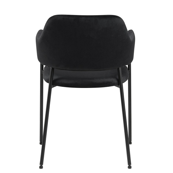 Zestaw 2 krzeseł Lima welurowych z podłokietnikami czarne - ACTONA