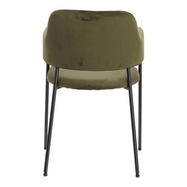 Zestaw 2 krzeseł Lima welurowych z podłokietnikami zielone - ACTONA