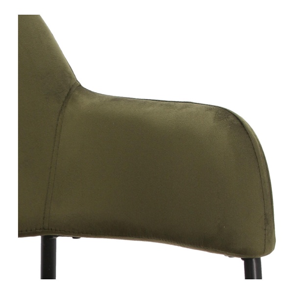 Zestaw 2 krzeseł Lima welurowych z podłokietnikami zielone - ACTONA