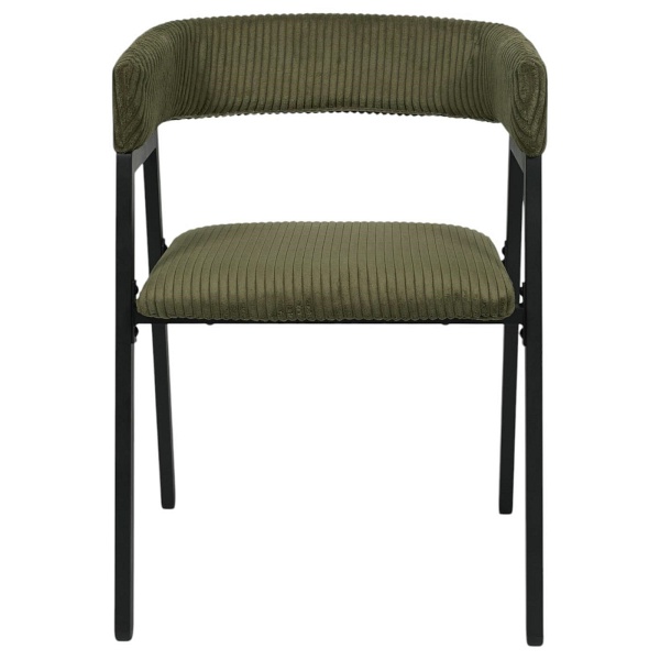 Krzesło Scott oliwkowa zieleń/czarne sztruks - Intesi