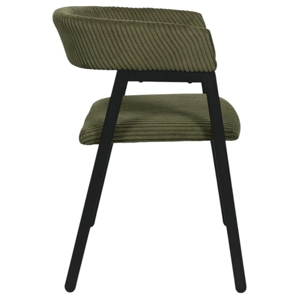 Krzesło Scott oliwkowa zieleń/czarne sztruks - Intesi