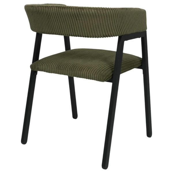 Krzesło Scott oliwkowa zieleń/czarne sztruks - Intesi