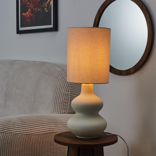 Lampa stołowa Lamil ceramiczna kremowa - Intesi