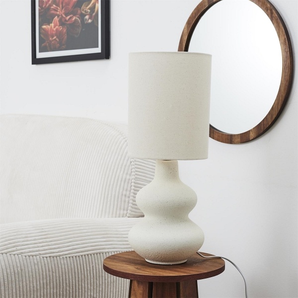 Lampa stołowa Lamil ceramiczna kremowa - Intesi