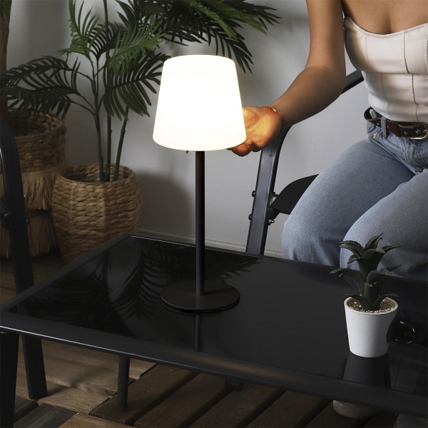 Lampa stołowa USB czarna - Intesi