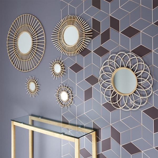 Zestaw 3 luster rattanowych Lipsi - Intesi