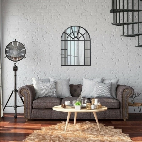 Lustro ścienne Okiennica czarne - Intesi