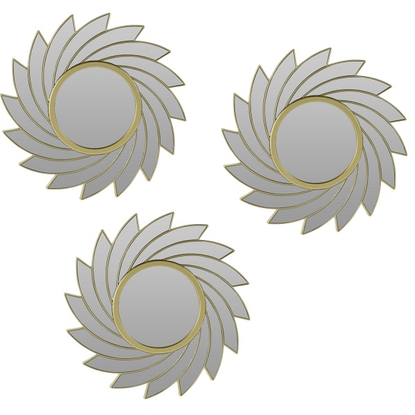 Zestaw 3 luster Rowley złote - Intesi