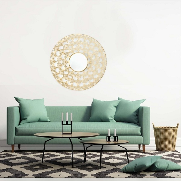 Lustro Mandala 70cm złota - Intesi