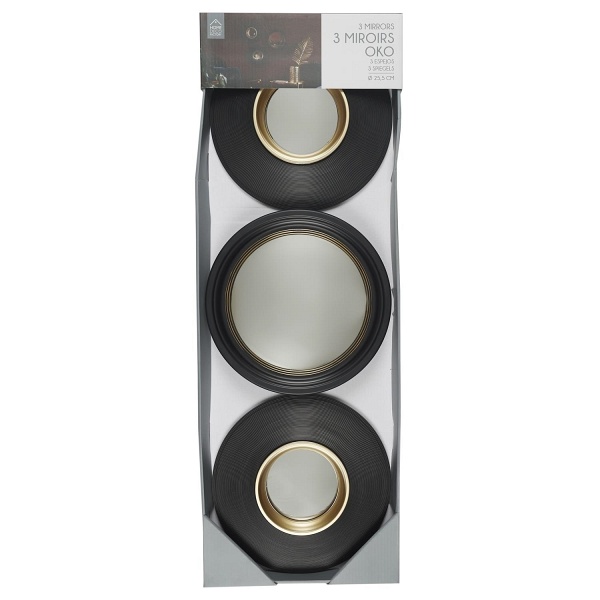 Zestaw 3 luster Oko czarne - Intesi