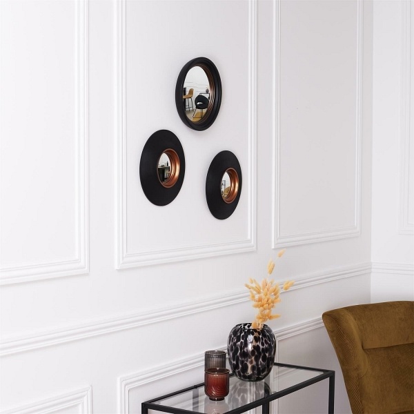 Zestaw 3 luster Oko czarne - Intesi