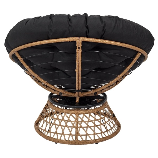 Fotel Cancun czarny/ naturalny obrotowy - Intesi