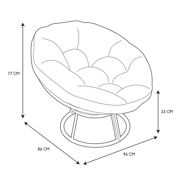 Fotel Cancun czarny/ naturalny obrotowy - Intesi