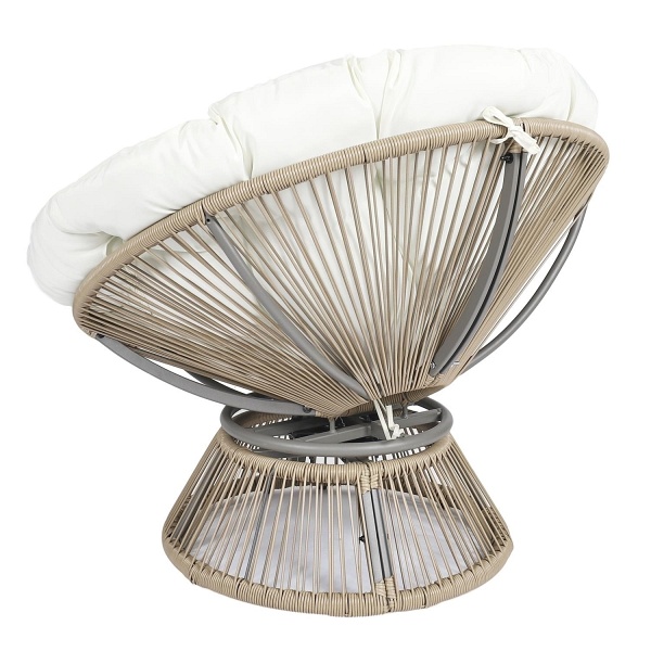 Fotel Nucan biały/ naturalny obrotowy - Intesi