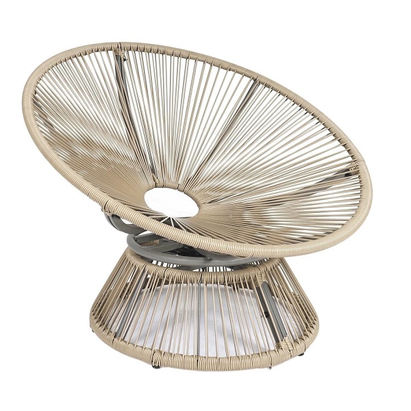 Fotel Nucan biały/ naturalny obrotowy - Intesi