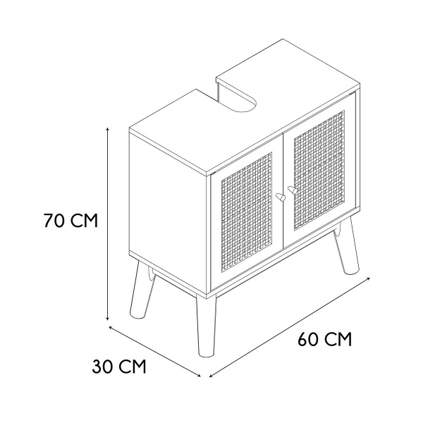 Szafka pod umywalkę Bali naturalna - Intesi
