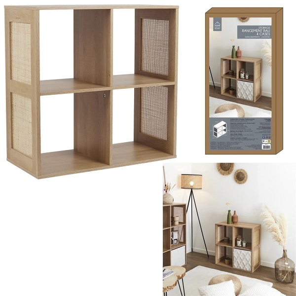 Regał Kali 4 półki naturalny - Intesi