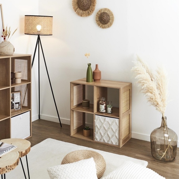 Regał Kali 4 półki naturalny - Intesi