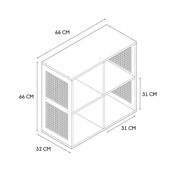 Regał Kali 4 półki naturalny - Intesi