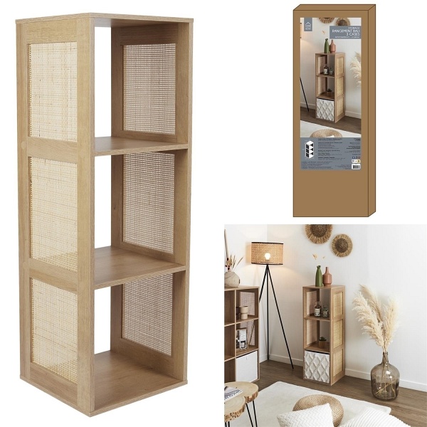 Regał Kali 4 półki naturalny - Intesi