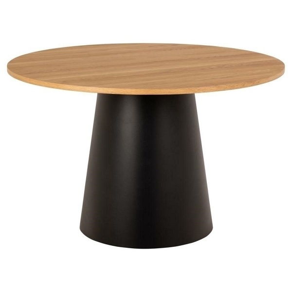 Stół okrągły Soli 120cm dąb/czarny - ACTONA