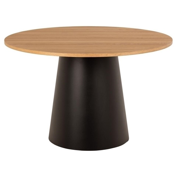 Stół okrągły Soli 120cm dąb/czarny - ACTONA