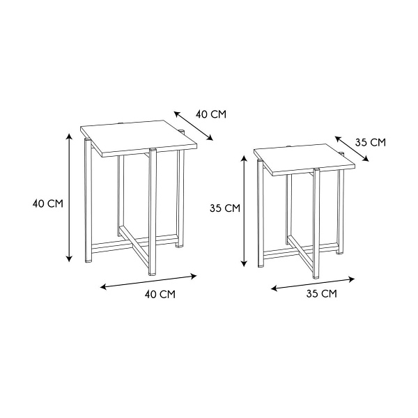 Zestaw 2 stolików kawowych Loka naturalny - Intesi