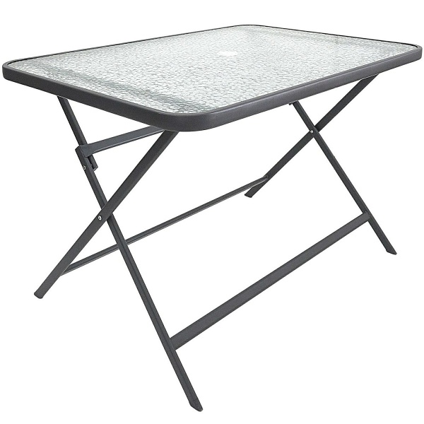 Stół Formentera ze szkła hartowanego szary - Intesi