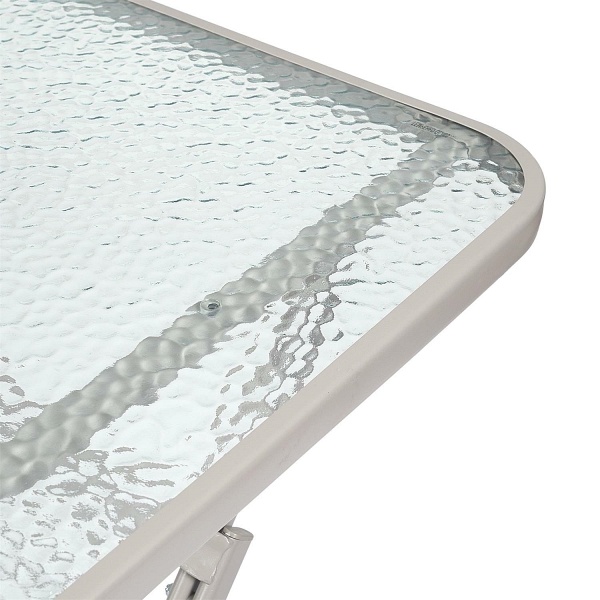 Stół Formentera ze szkła hartowanego beżowy - Intesi