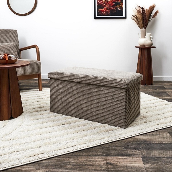 Pufa Medford składana z pojemnikiem szara - Intesi