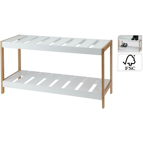 Szafka na buty Giselda bambusowa biała - Intesi