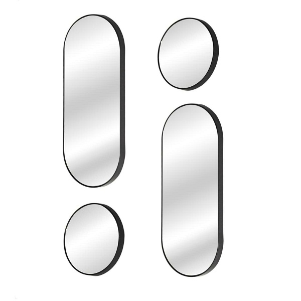 Zestaw 4 luster Deco Round czarny - Intesi