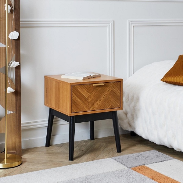 Szafka nocna Felix jodełka naturalna - Intesi