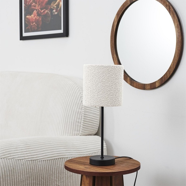 Lampa metalowa z kloszem boucle biała - Intesi